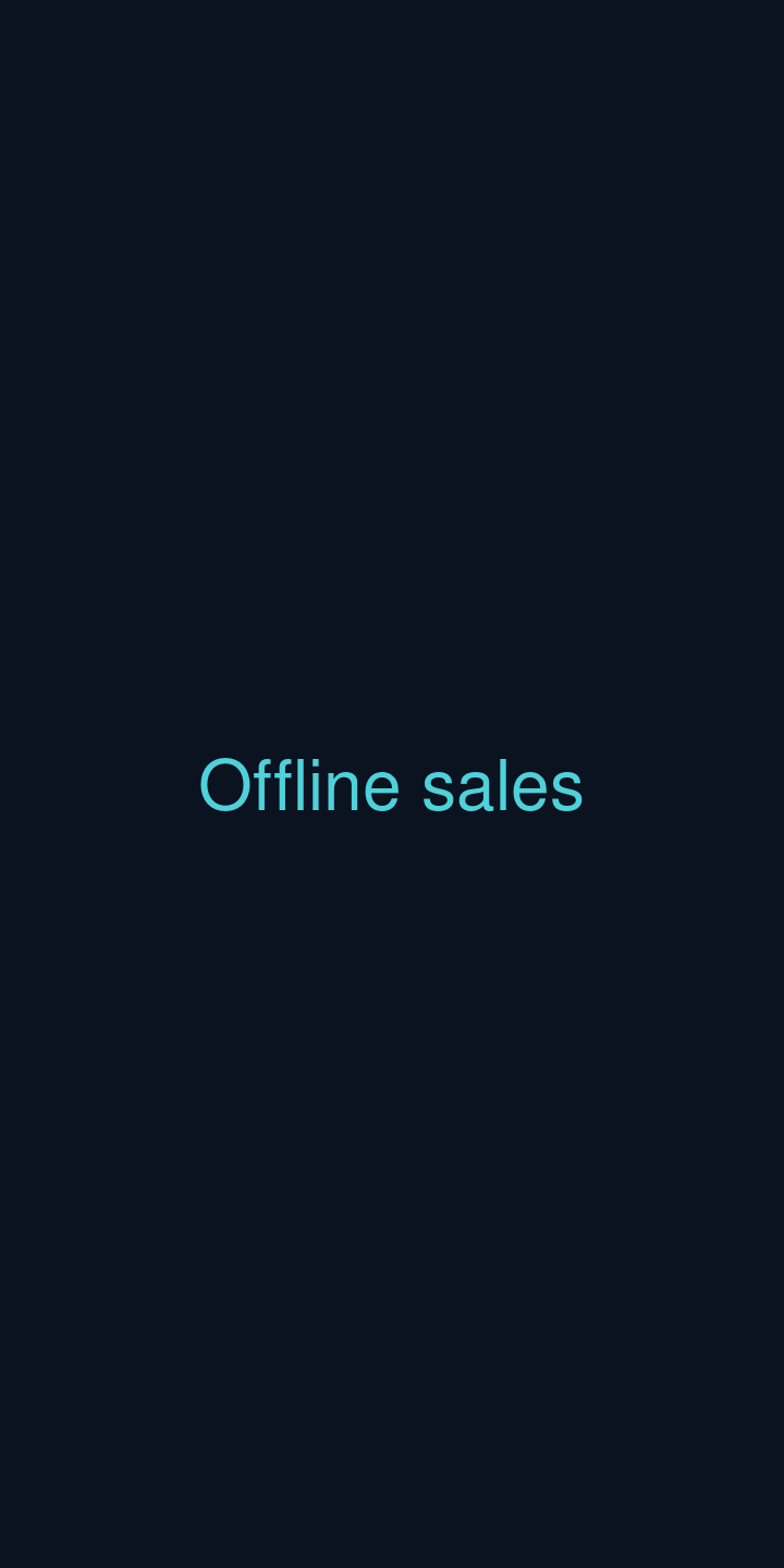 Pengo register screen with offline indicator